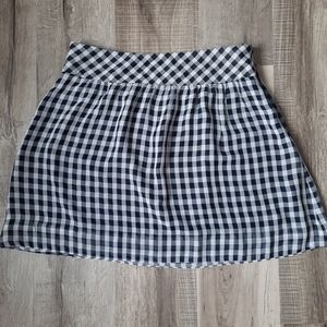Gap white and navy gingham skirt